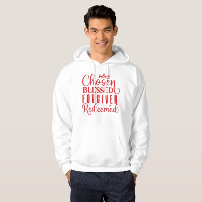 Utvald Salig Förlåten Förlöst Tro Hoodie (Hel framsida)
