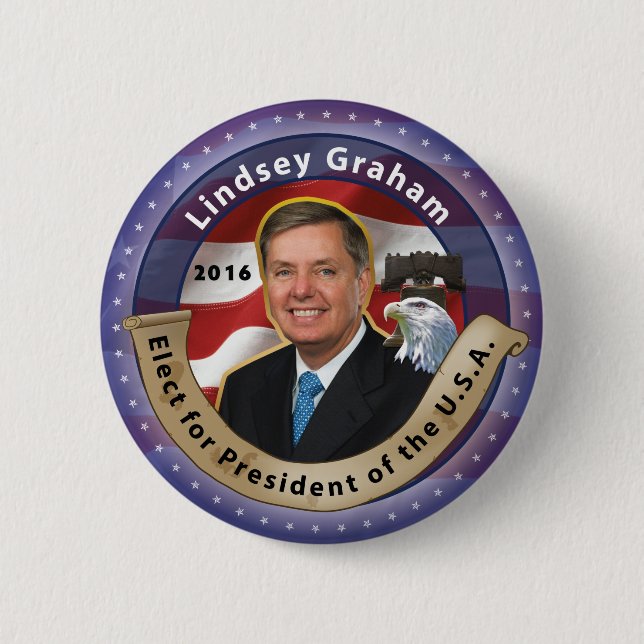 Utvalda Lindsey Graham för presidenten 2016 Knapp (Framsida)