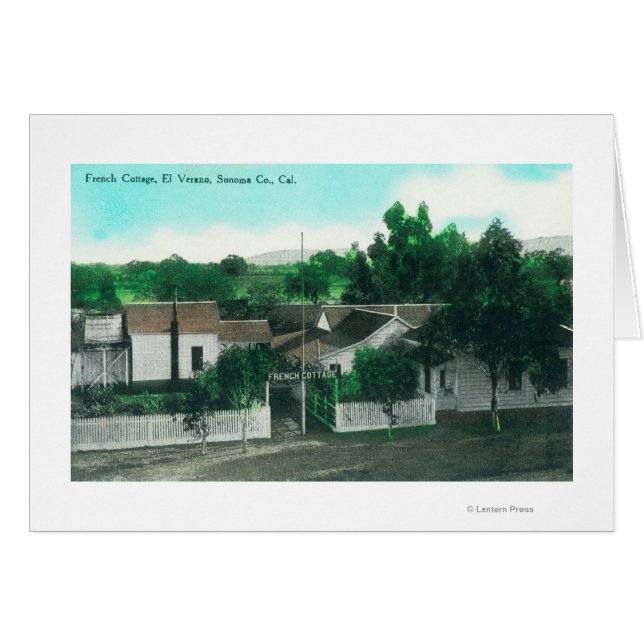 Utvändig antennvy av Fransk Hälsningskort (Framsidan Horizontal)