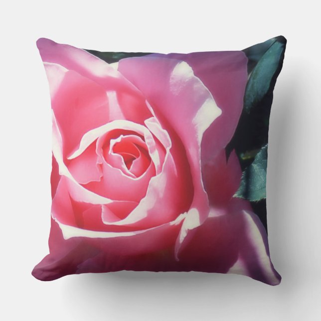 Utvändig fyllning för rosa ros utomhuskudde (Framsida)
