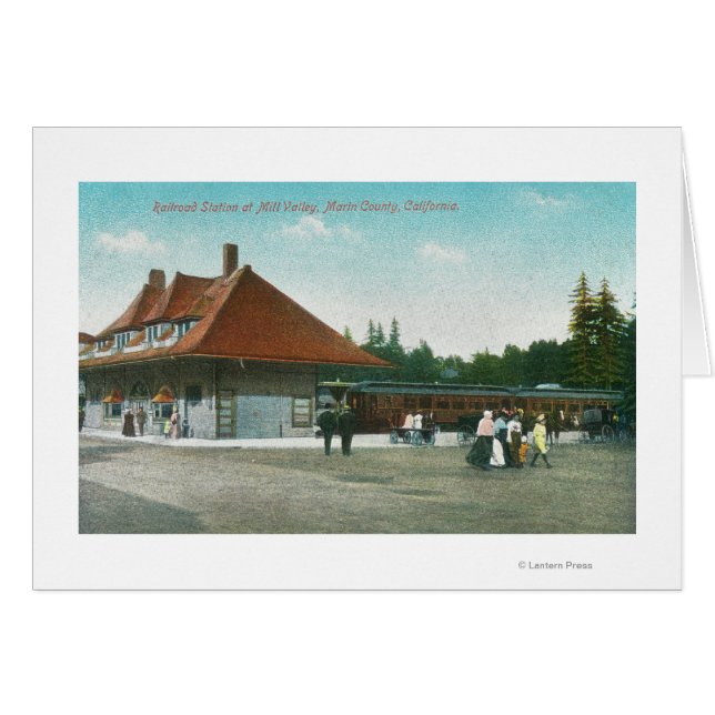 Utvändig sikt över järnvägen Station Hälsningskort (Framsidan Horizontal)