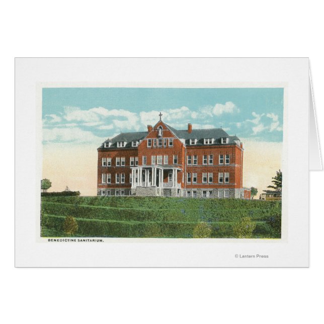 Utvändig syn på Benediktine Sanitarium Hälsningskort (Framsidan Horizontal)