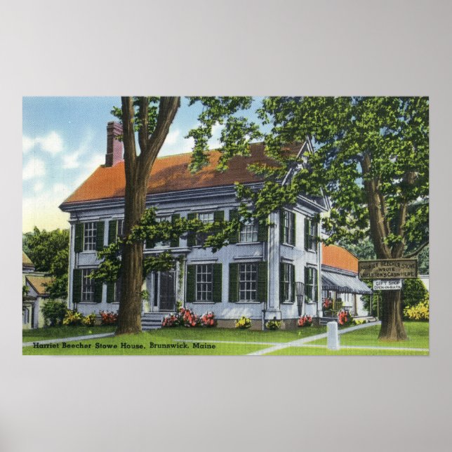 Utvändig syn på Harriet Beecher Stowe House Poster (Framsidan)