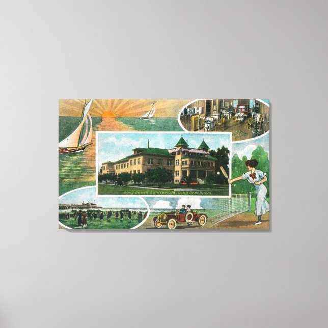 Utvändig syn på sanitarium och scenvyer canvastryck (Framsida)