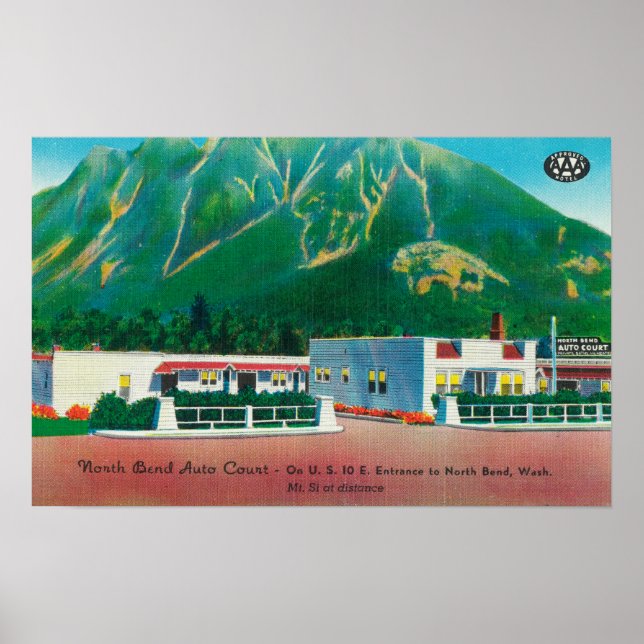 Utvändig visning av den norra Bend-domstolen Poster (Framsidan)