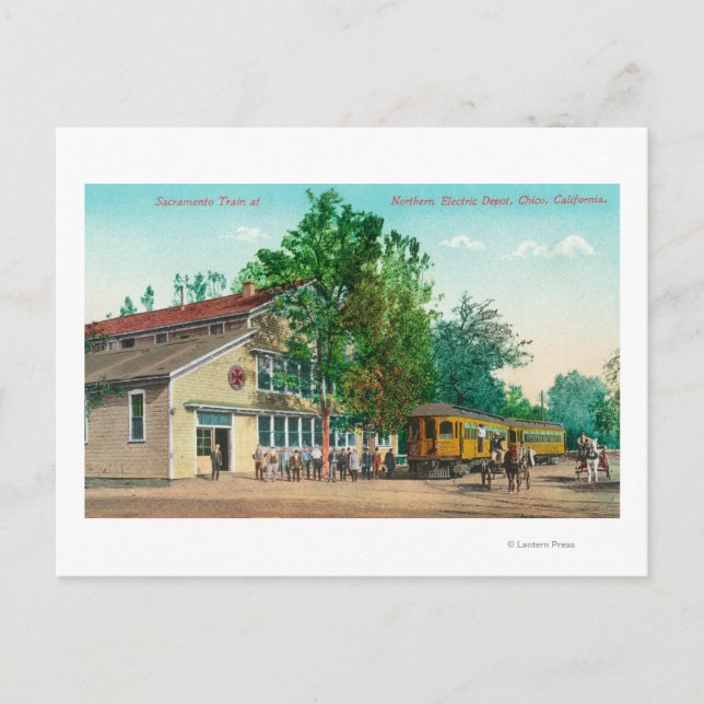 Utvändig visning av den norra eldepån vykort (Framsida)