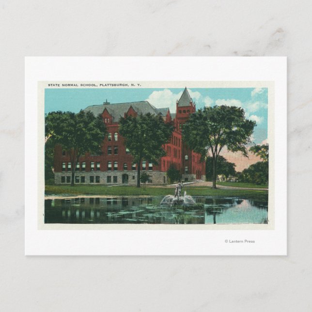 Utvändig visning av den statliga Normal School Vykort (Framsida)