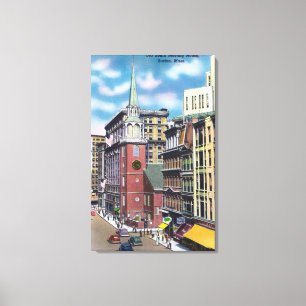 Utvändig visning av det gamla sydahytten canvastryck