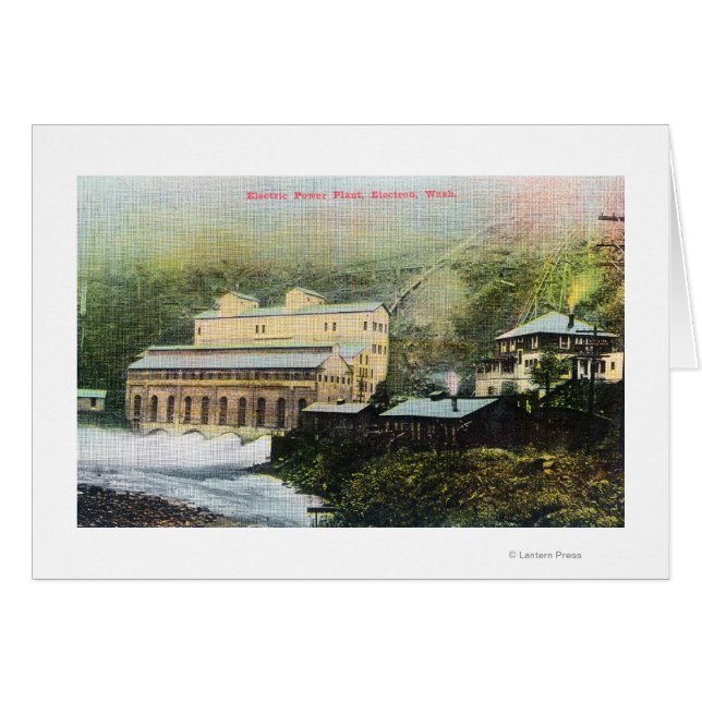 Utvändig visning av elkraftverk hälsningskort (Framsidan Horizontal)