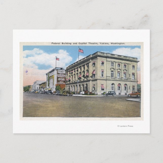 Utvändig visning av Federal Bldg, Huvudstad Theate Vykort (Framsida)