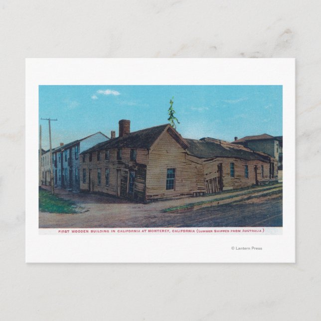 Utvändig visning av första träbladen i CA Vykort (Framsida)