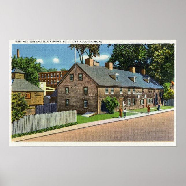 Utvändig visning av Ft. Westerna och blockerade hö Poster (Framsidan)