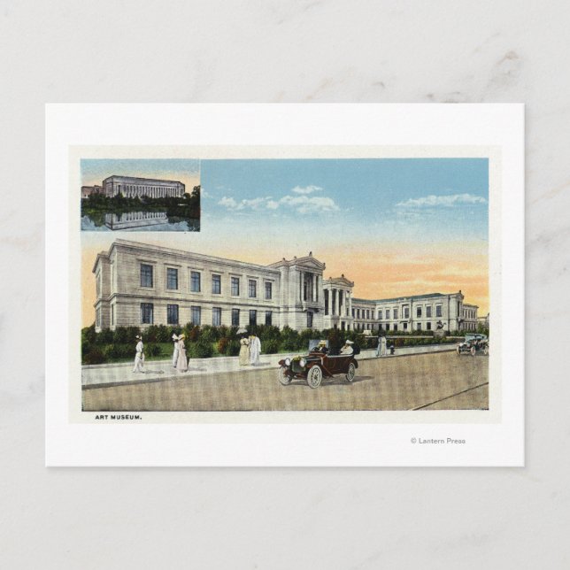 Utvändig visning av konstmuseet nr 2 vykort (Framsida)