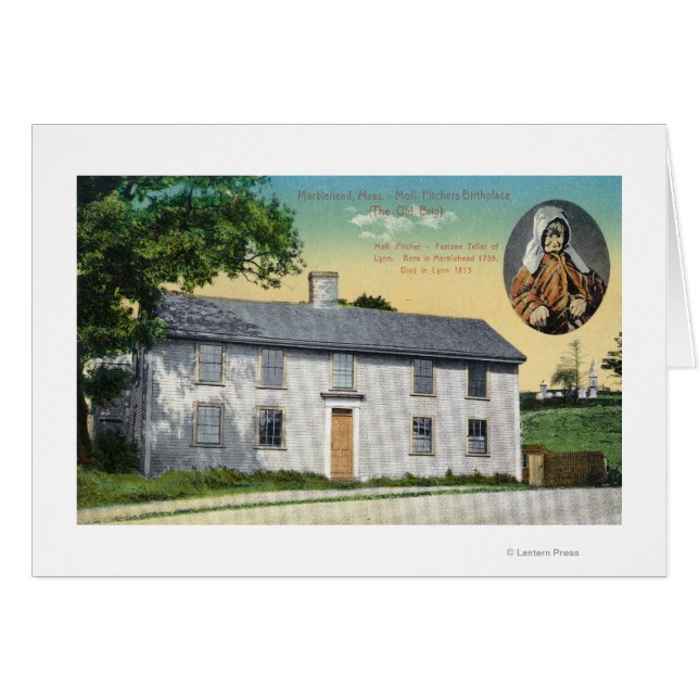 Utvändig visning av moll Pitchers Birthplace Hälsningskort (Framsidan Horizontal)