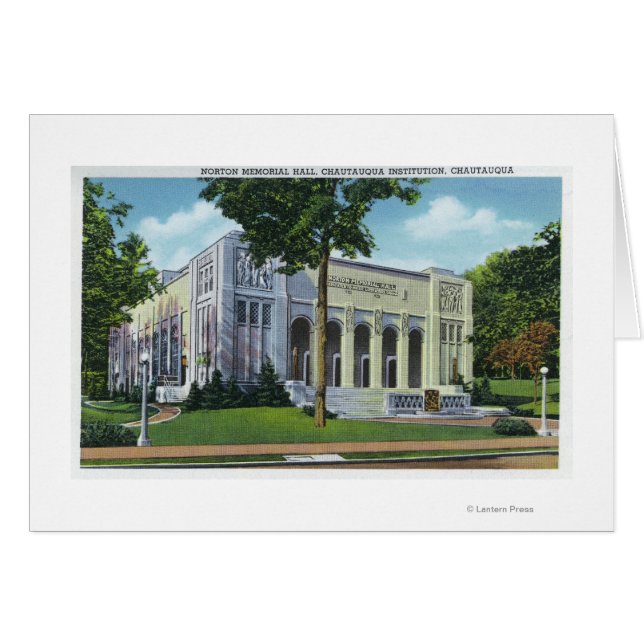 Utvändig visning av Norton Memorial Hall Hälsningskort (Framsidan Horizontal)