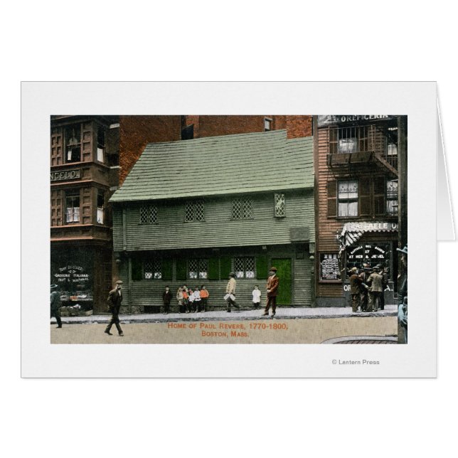 Utvändig visning av Paul Revere House nr 4 Hälsningskort (Framsidan Horizontal)