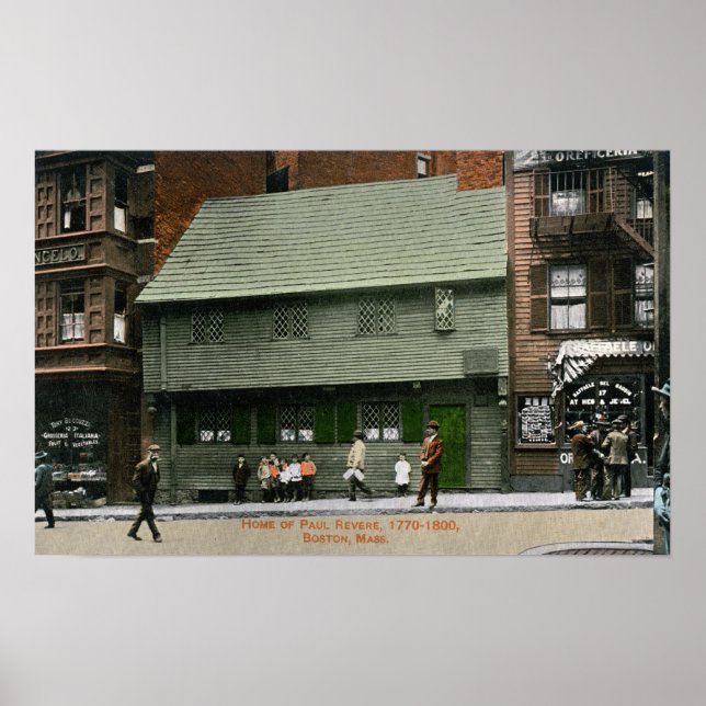 Utvändig visning av Paul Revere House nr 4 Poster (Framsidan)