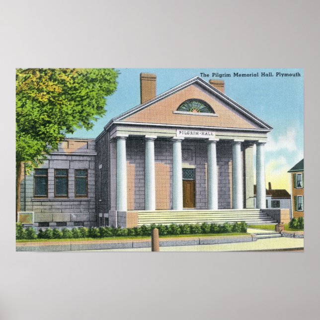 Utvändig visning av Pilgrim Memorial Hall Poster (Framsidan)