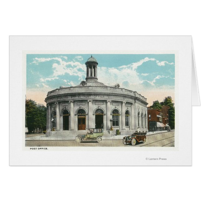 Utvändig visning av postkontor 2 hälsningskort (Framsidan Horizontal)