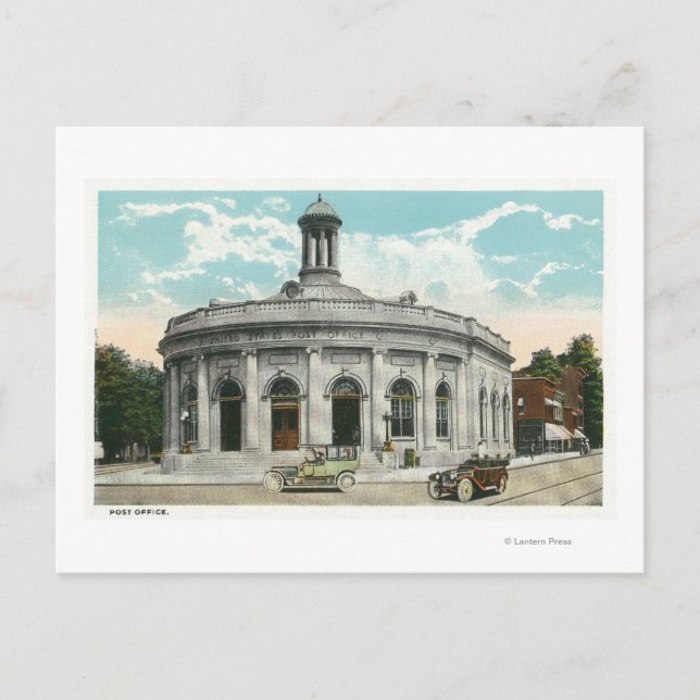 Utvändig visning av postkontor 2 vykort (Framsida)