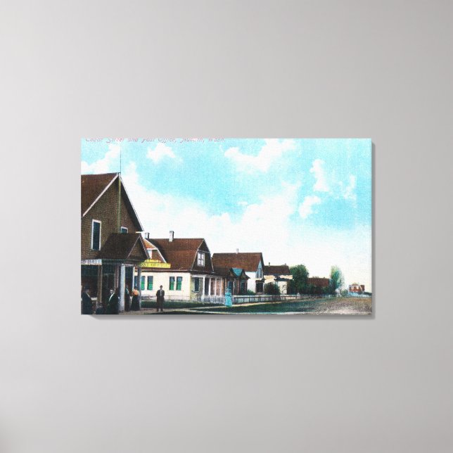 Utvändig visning av postkontor på Cedar Street Canvastryck (Framsida)