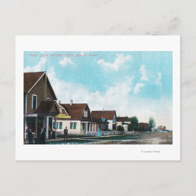 Utvändig visning av postkontor på Cedar Street Vykort (Framsida)