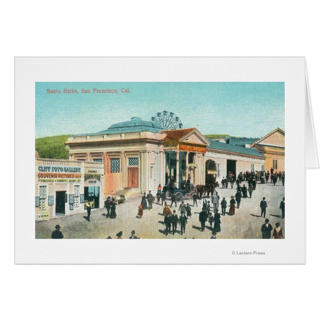Utvändig visning av Sutro Baths Hälsningskort (Framsidan Horizontal)