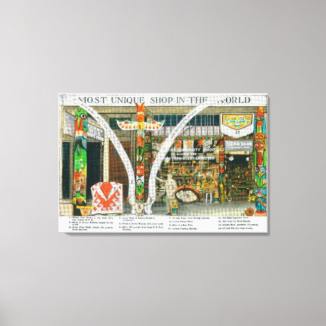 Utvändig visning av Ye Olde Curio Shop, val Canvastryck (Framsida)