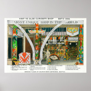 Utvändig visning av Ye Olde Curio Shop, val Poster