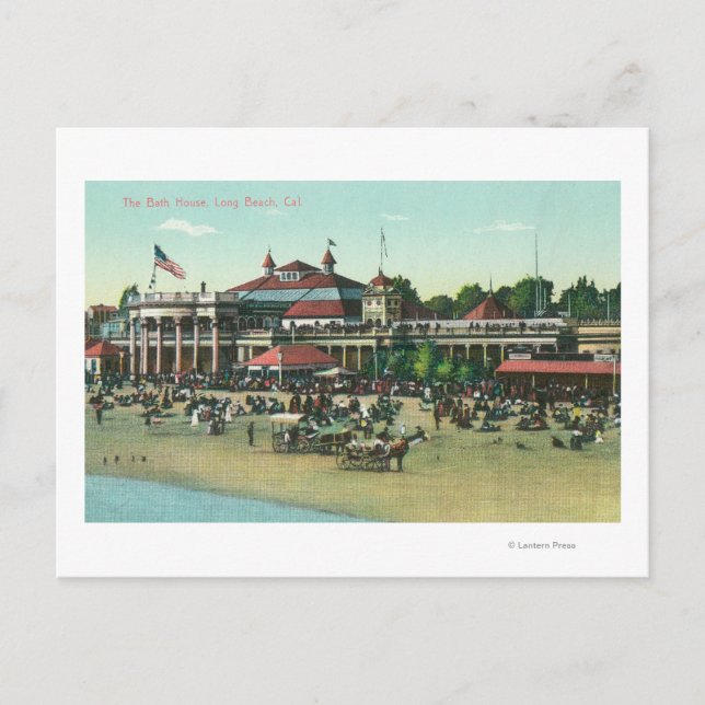 Utvändig vy av Bath HouseLong Beach, CA Vykort (Framsida)