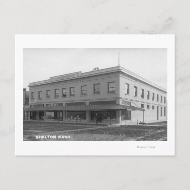 Utvändig vy av Bldg-bladen Lumbermens Vykort (Framsida)