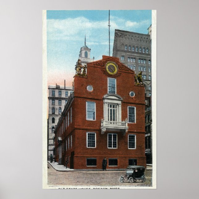 Utvändig vy av det gamla statliga huset nr 2 poster (Framsidan)
