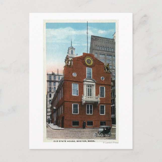 Utvändig vy av det gamla statliga huset nr 2 vykort (Framsida)