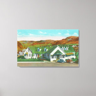 Utvändig vy av Grönten Hut Caf � Canvastryck