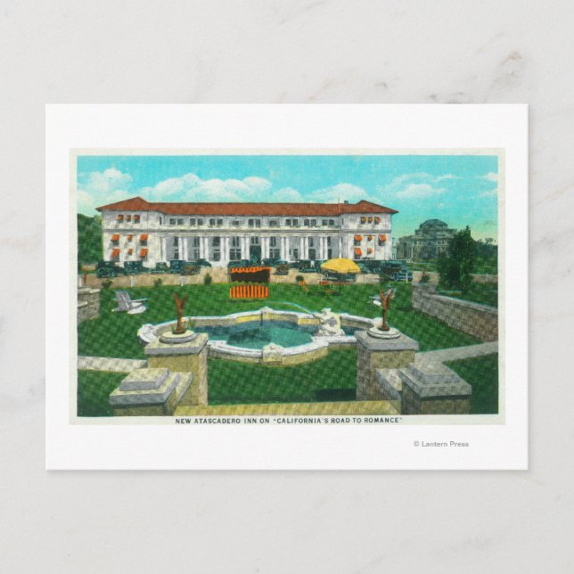 Utvändig vy av New Atascadero Inn Bungalow Vykort (Framsida)
