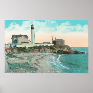 Utvändig vy av Pigeon Point Lighthouse Poster