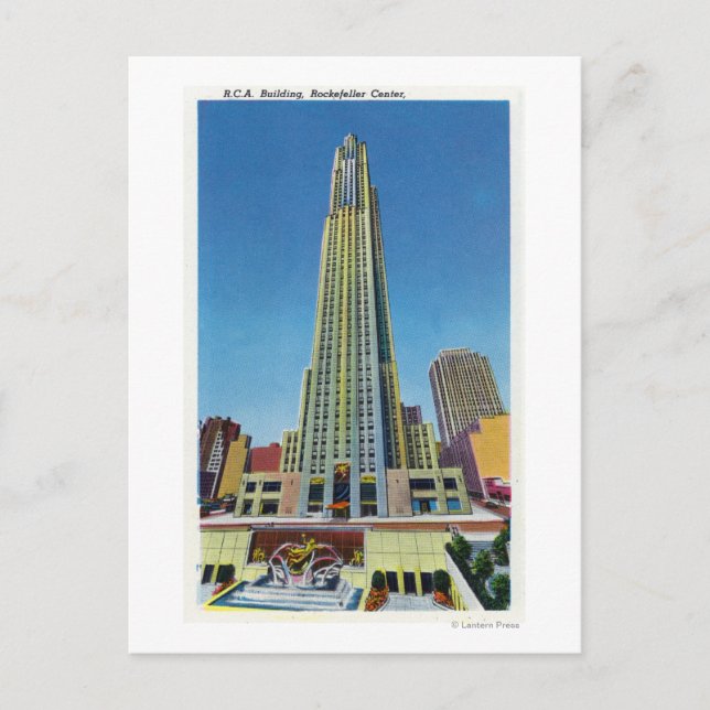 Utvändig vy av RCA Bldg, Rockefeller Center Vykort (Framsida)