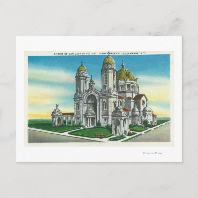 Utvändig vy av Shrine of Dam of Vykort (Framsida)