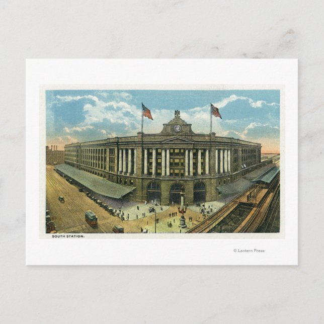 Utvändig vy av södra Station # 3 Vykort (Framsida)