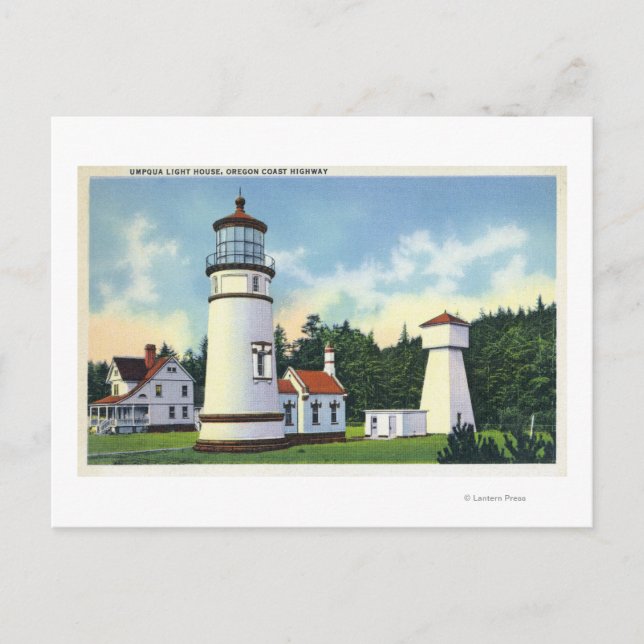 Utvändig vy av Umpqua LighthouseCoast Vykort (Framsida)