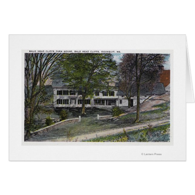 Utvändig vy över Bredskalleklippens gårdshus Hälsningskort (Framsidan Horizontal)