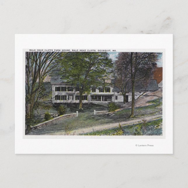 Utvändig vy över Bredskalleklippens gårdshus Vykort (Framsida)