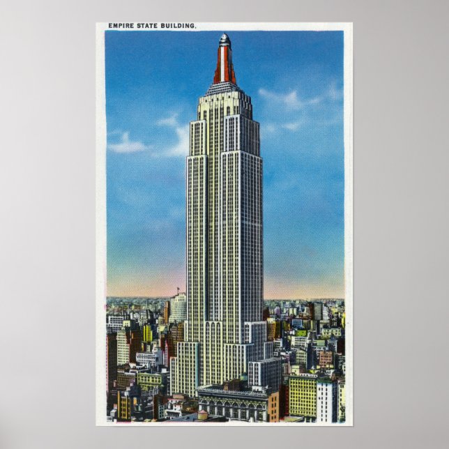 Utvändig vy över Empire state Bldg Poster (Framsidan)
