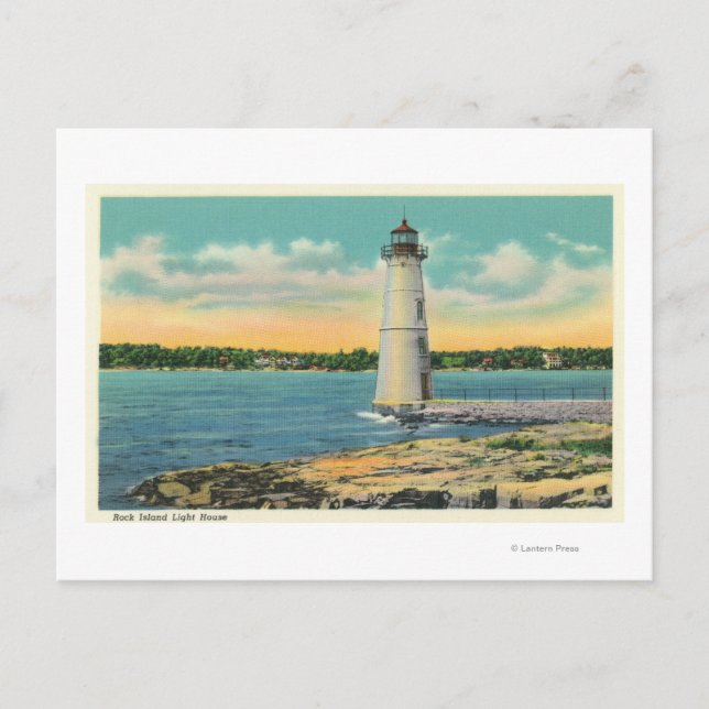 Utvändig vy över ljushuset på Sten Vykort (Framsida)