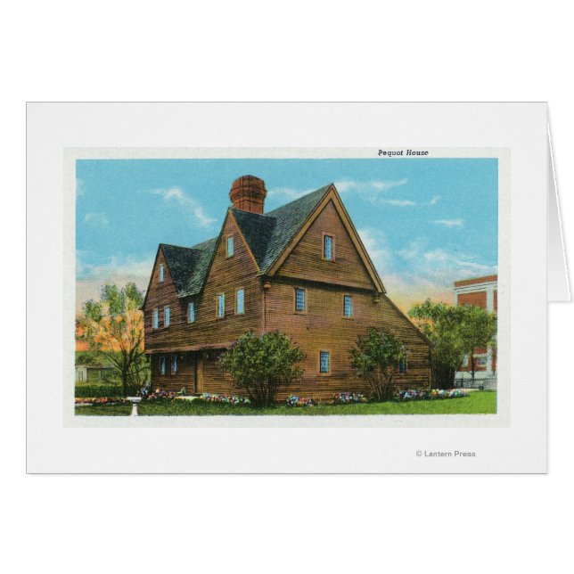 Utvändig vy över Pequot House Hälsningskort (Framsidan Horizontal)
