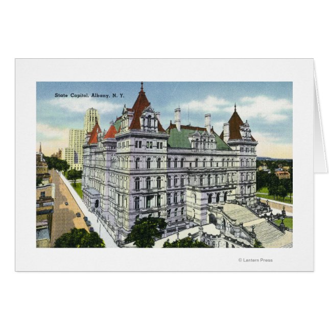 Utvändig vy över Statens Huvudstad Byggnad # Hälsningskort (Framsidan Horizontal)