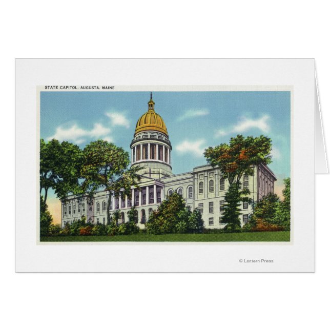 Utvändig vy över Statens Huvudstad Byggnad nr 2 Hälsningskort (Framsidan Horizontal)