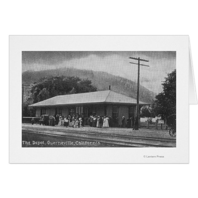 Utvändig vy över Tåg-depån Hälsningskort (Framsidan Horizontal)