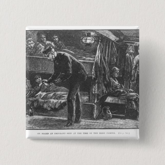 Utvandrarefrakt på Time av den irländska svälten Knapp (Framsida)