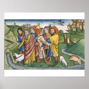 Utvandring 17 1-7 Moses gör att vatten flyter från Poster